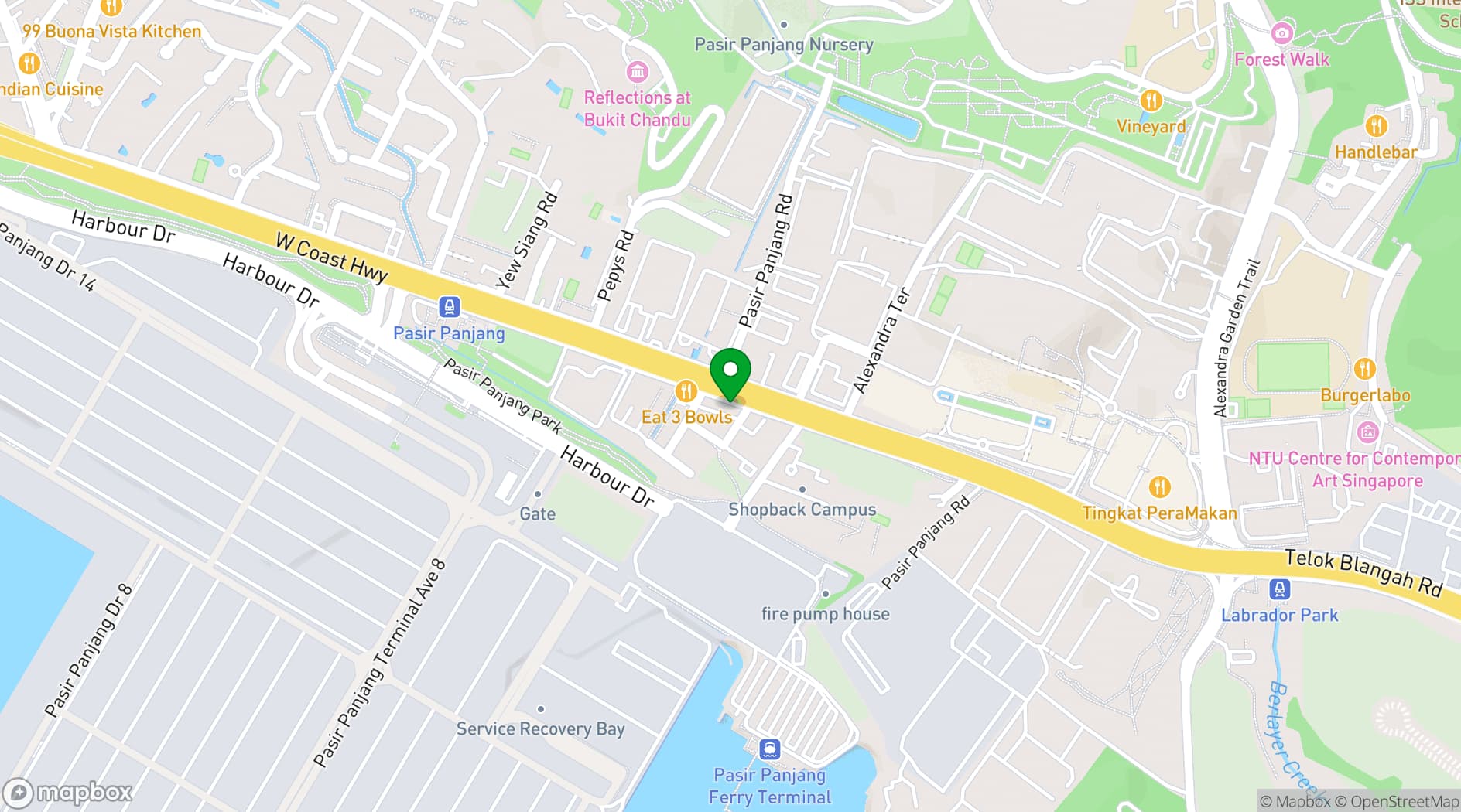 Map showing W Dubai