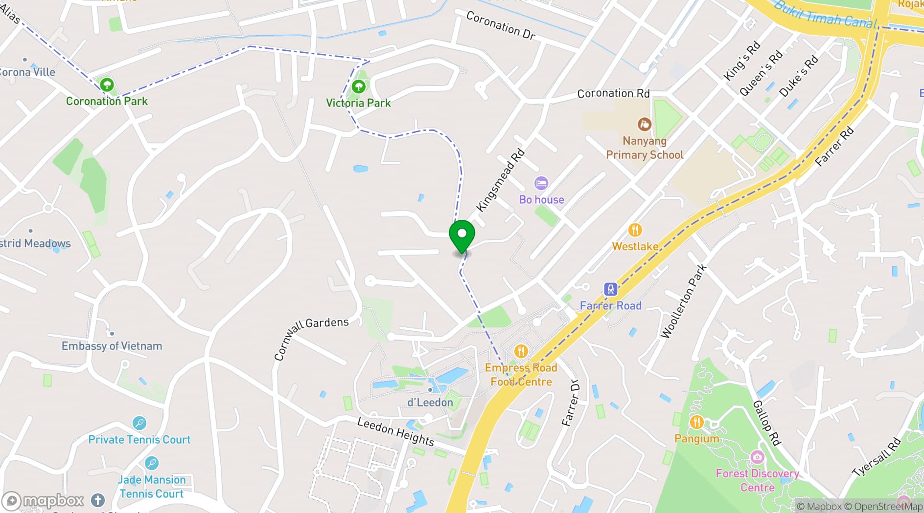 Map showing Changi Exhibition Centre