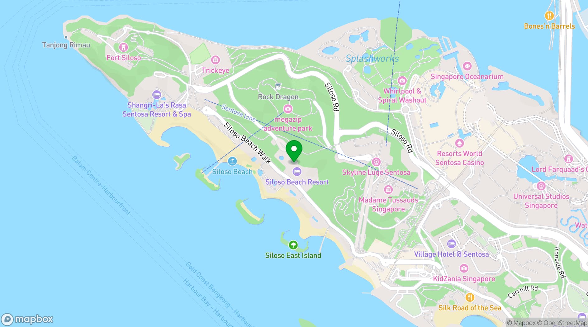 Map showing Siloso Beach Resort