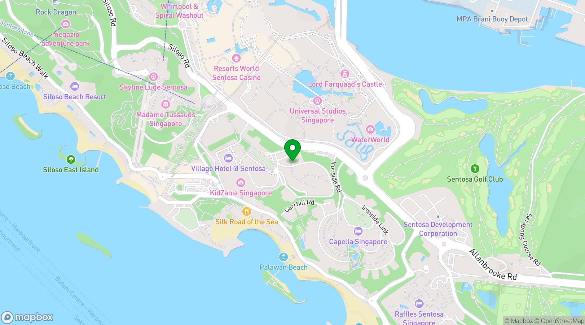 Map showing Amara Sanctuary Resort Sentosa