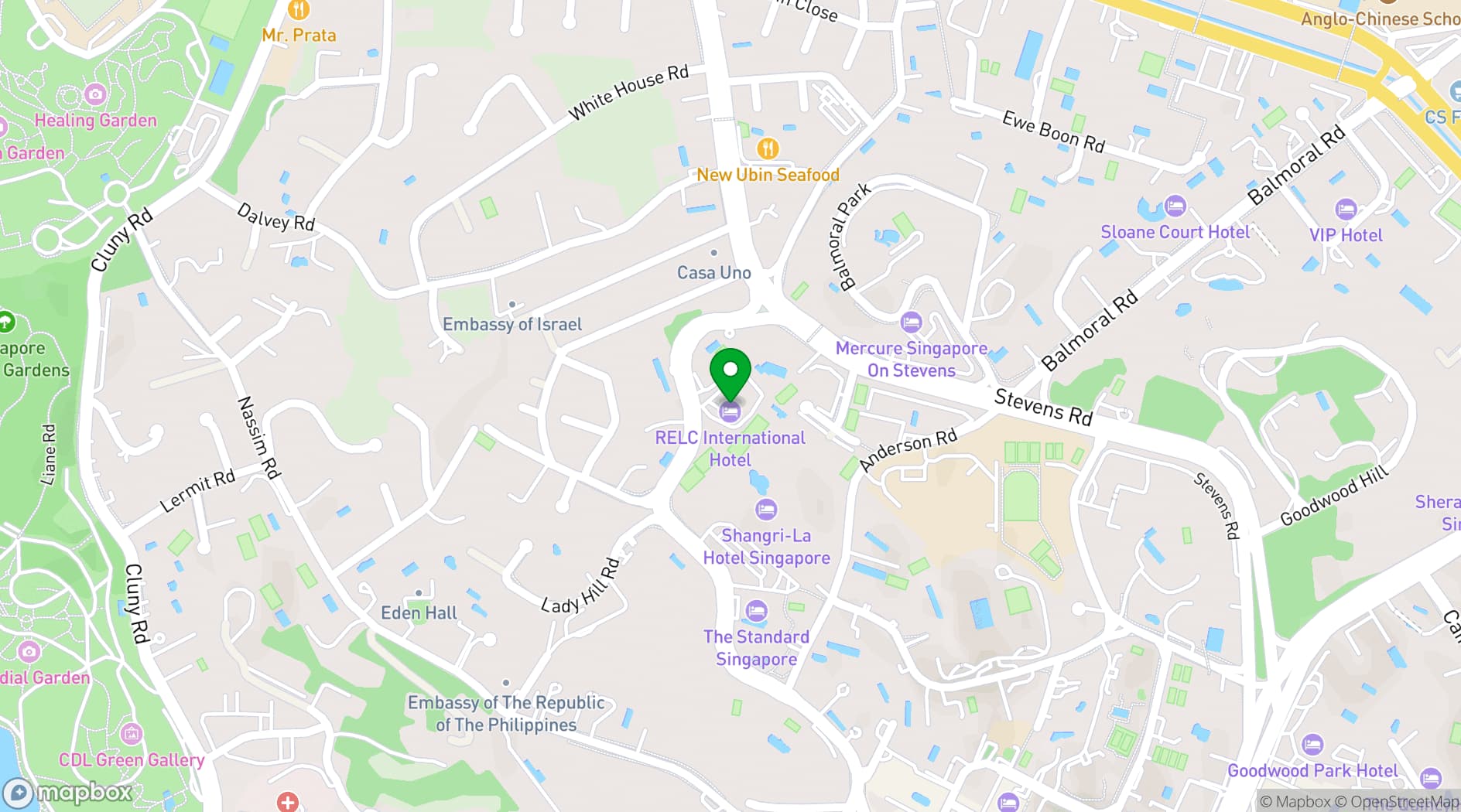 Map showing RELC International Hotel