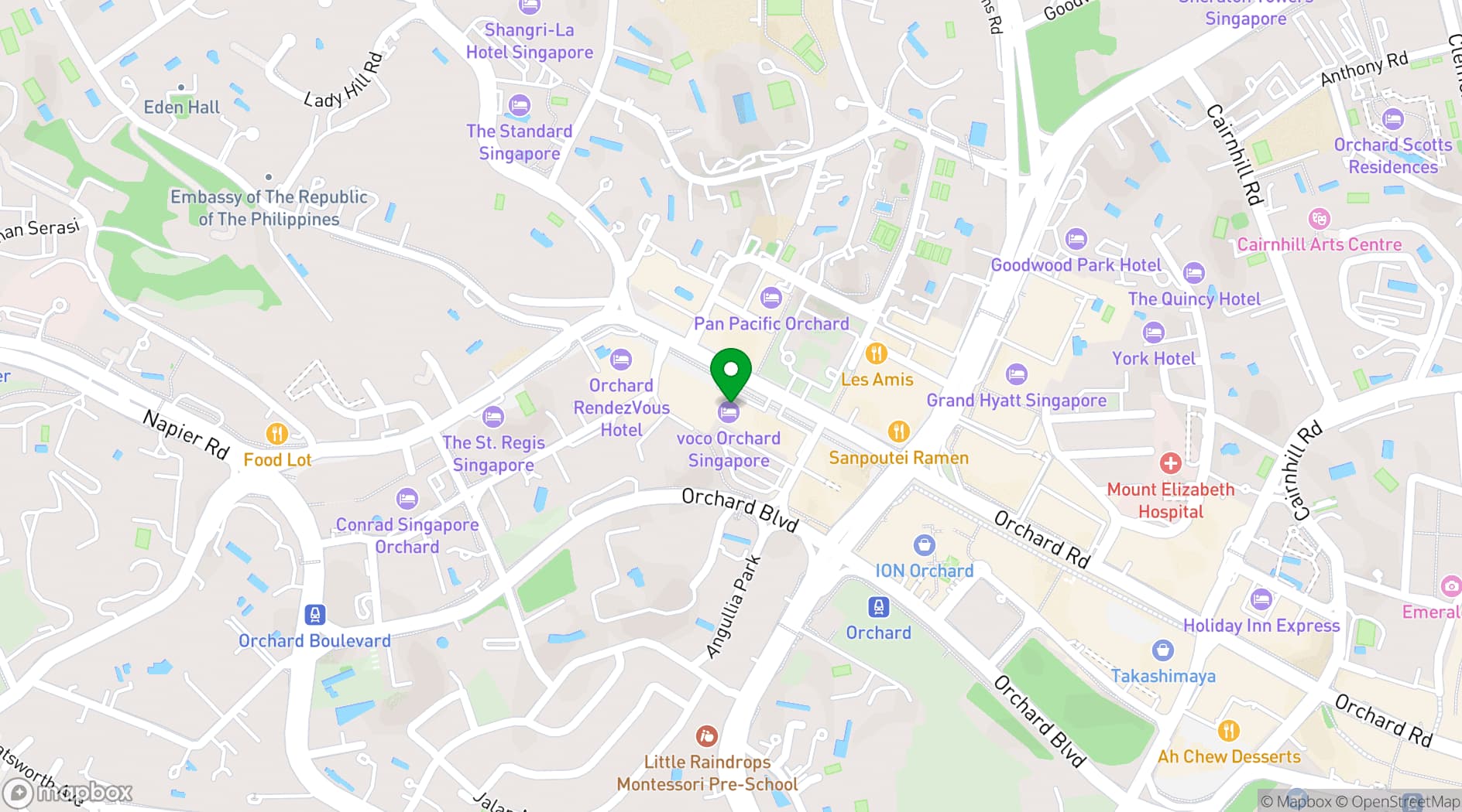 Map showing il Cielo Italian Restaurant
