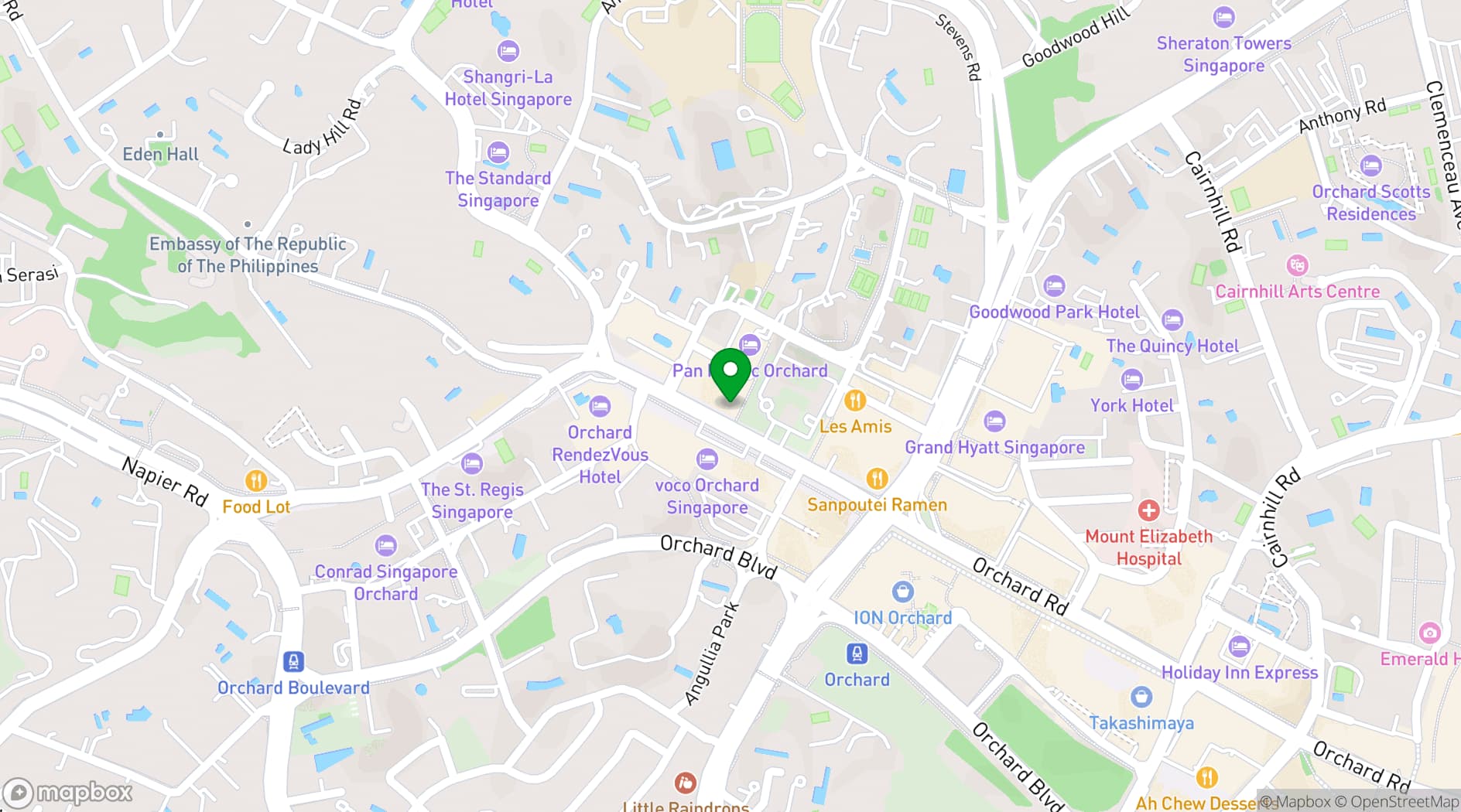 Map showing Merci Marcel Orchard