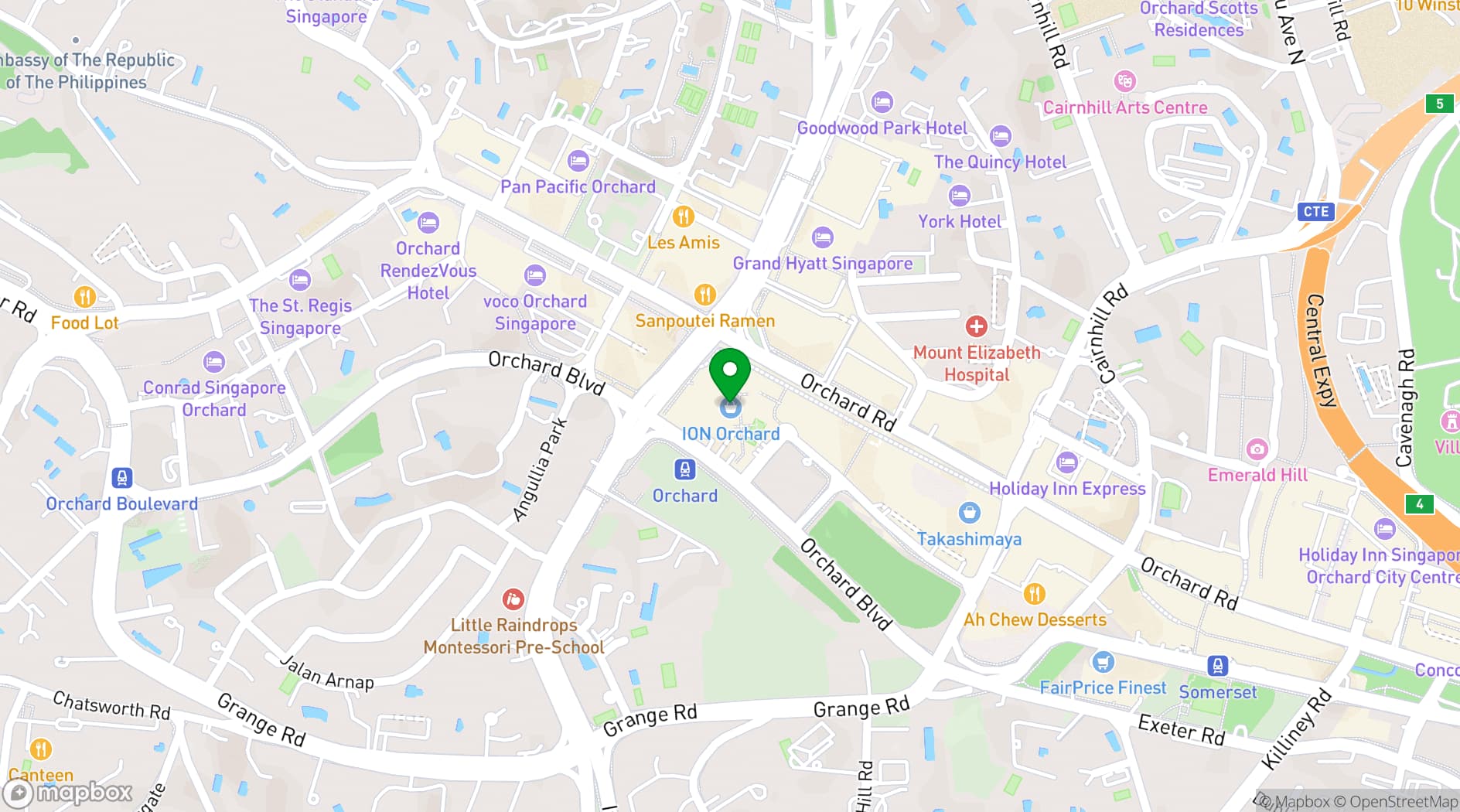 Map showing ION Sky