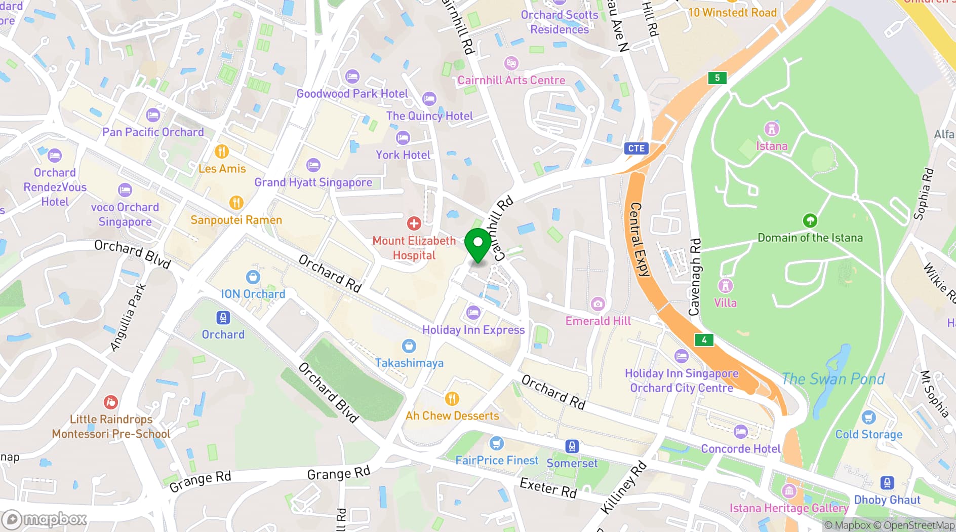 Map showing COMO Cuisine
