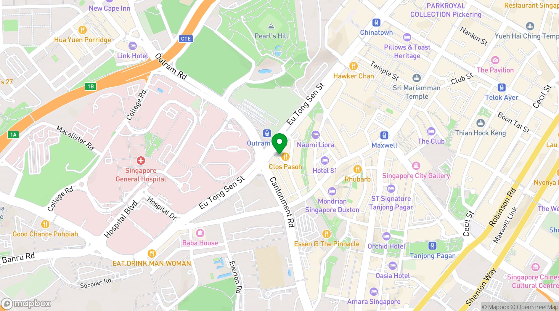 Map showing Dorsett Singapore