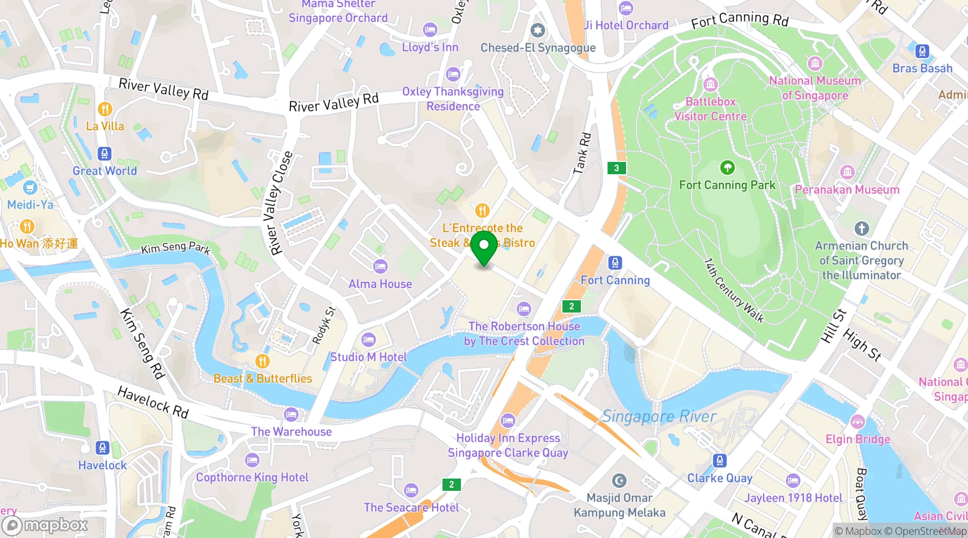Map showing Fraser Place Robertson Walk