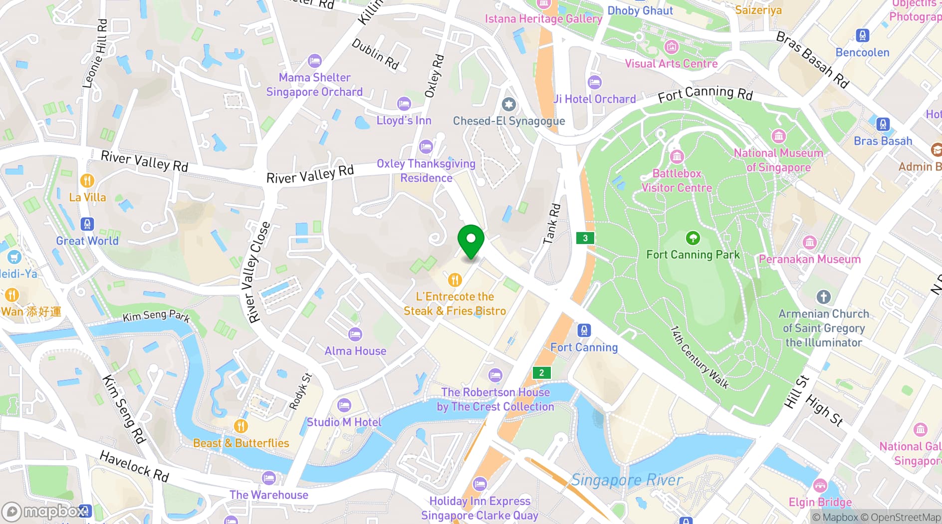 Map showing HOST SINGAPORE