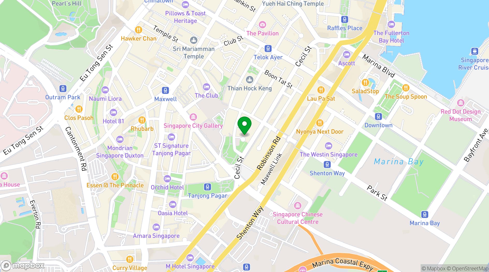 Map showing Fraser Tower