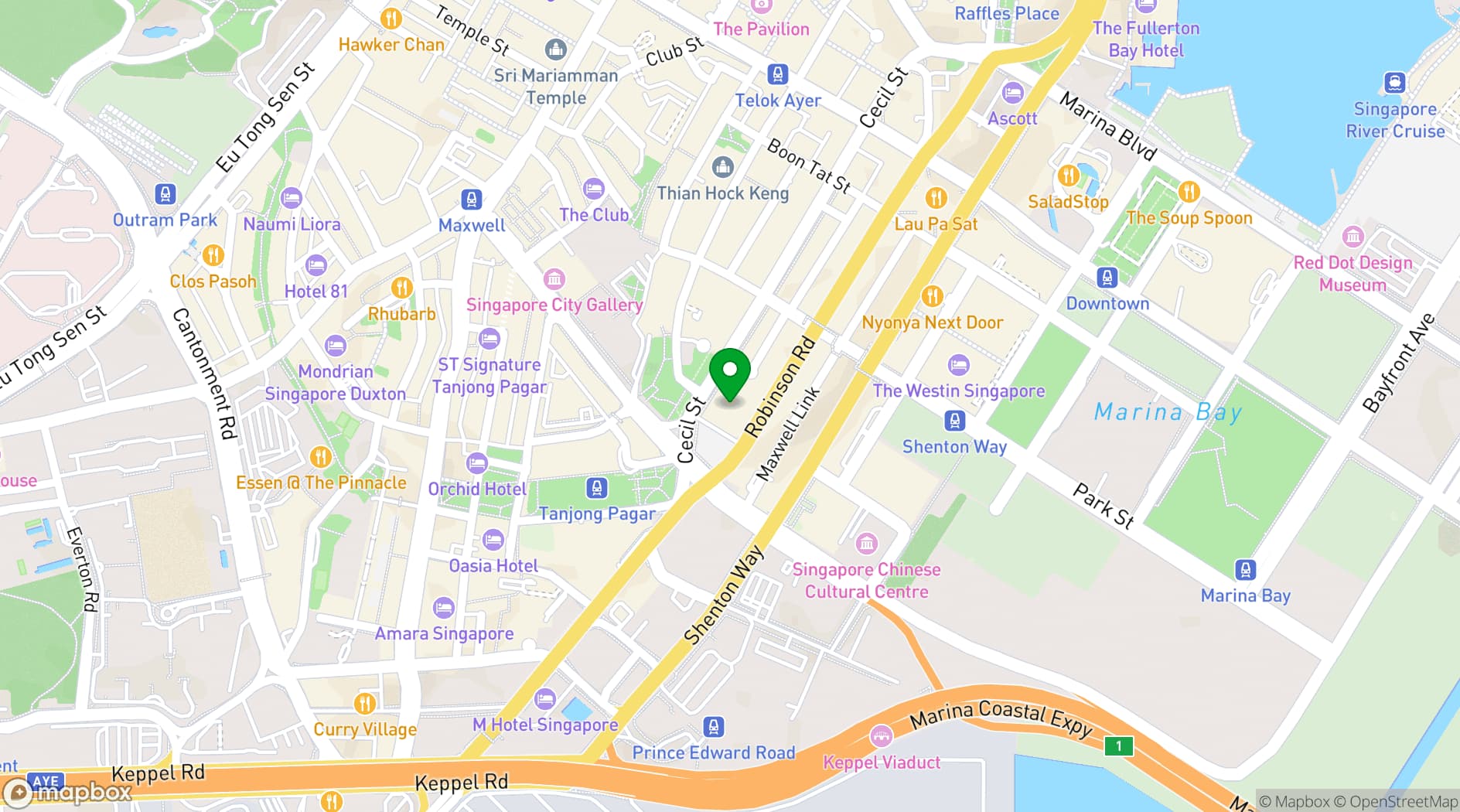 Map showing SUSHISAMBA Singapore