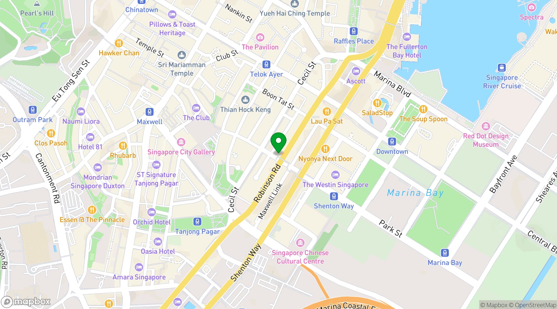 Map showing 120 Robinson Road