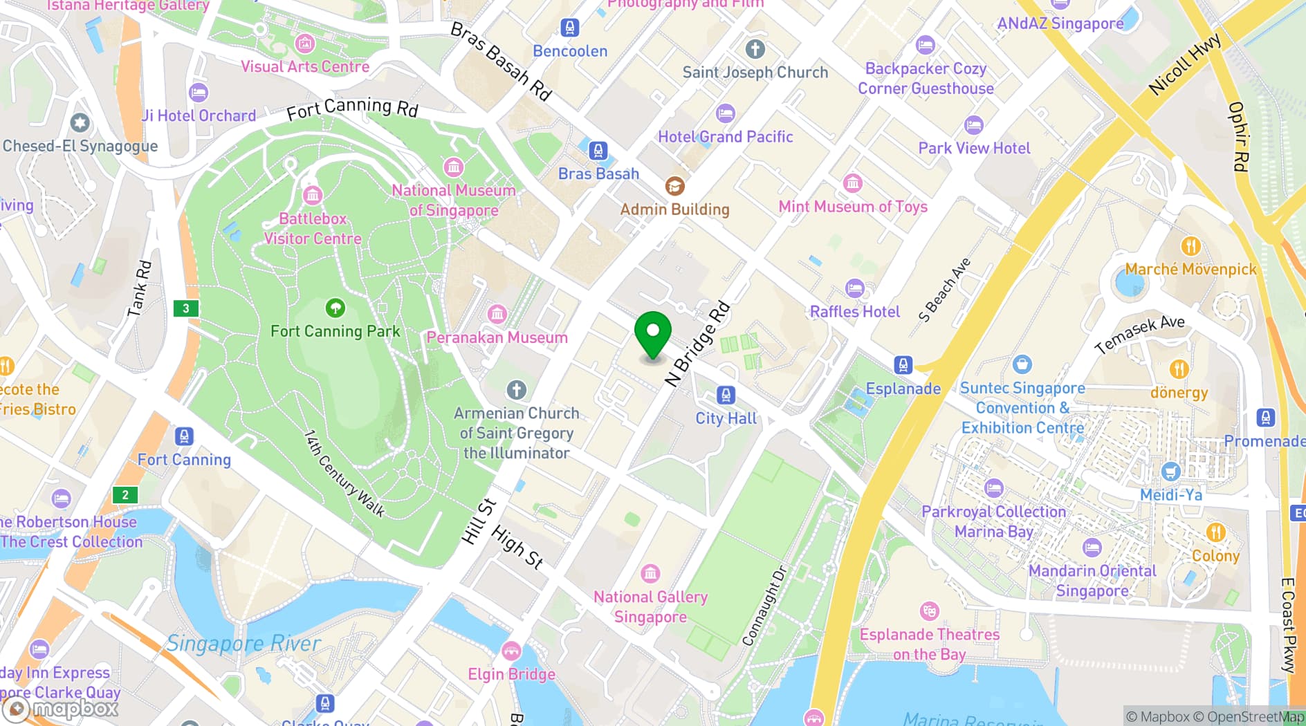Map showing The Capitol Kempinski Singapore