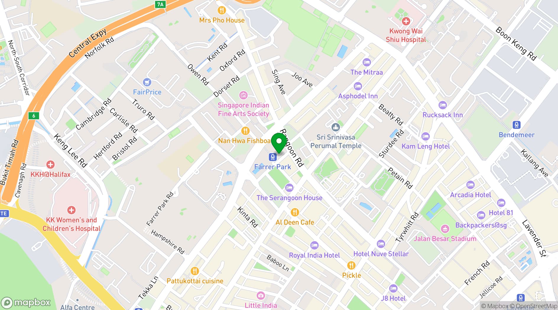 Map showing One Farrer Hotel