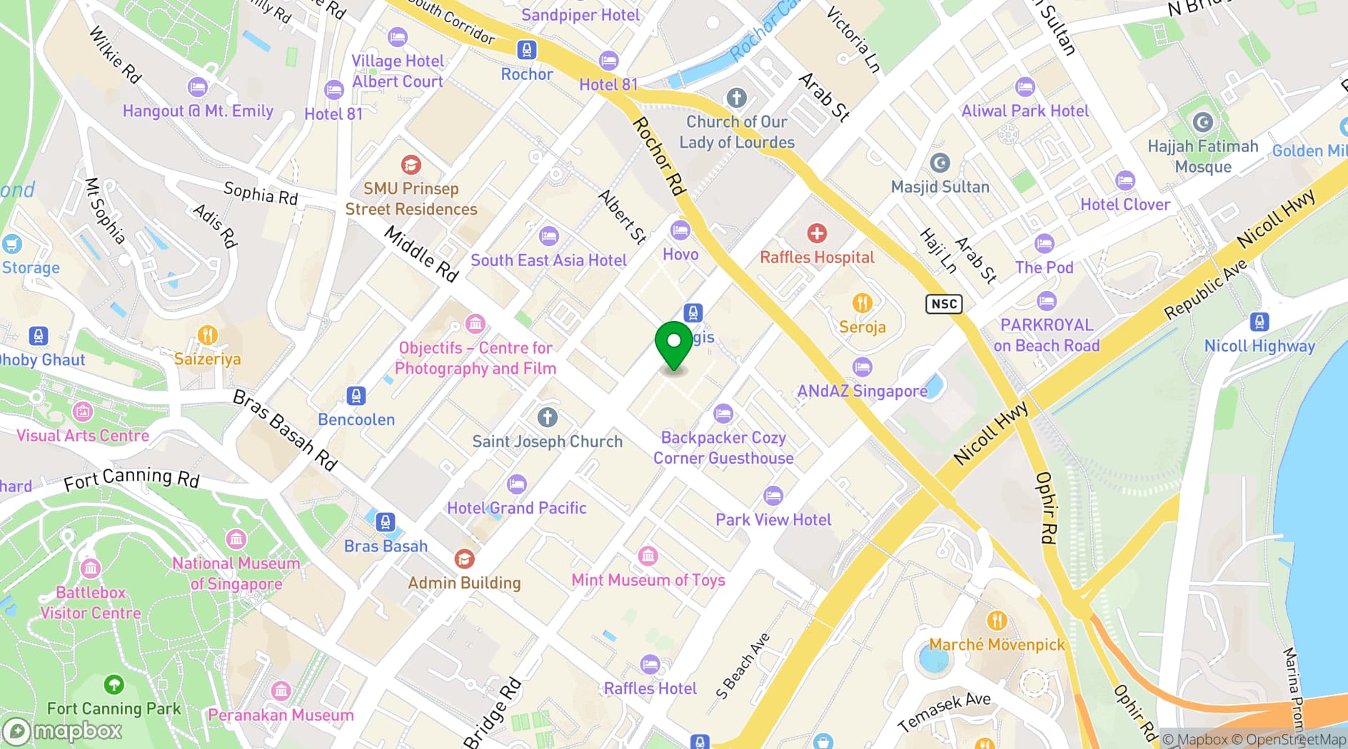 Map showing Bugis Junction