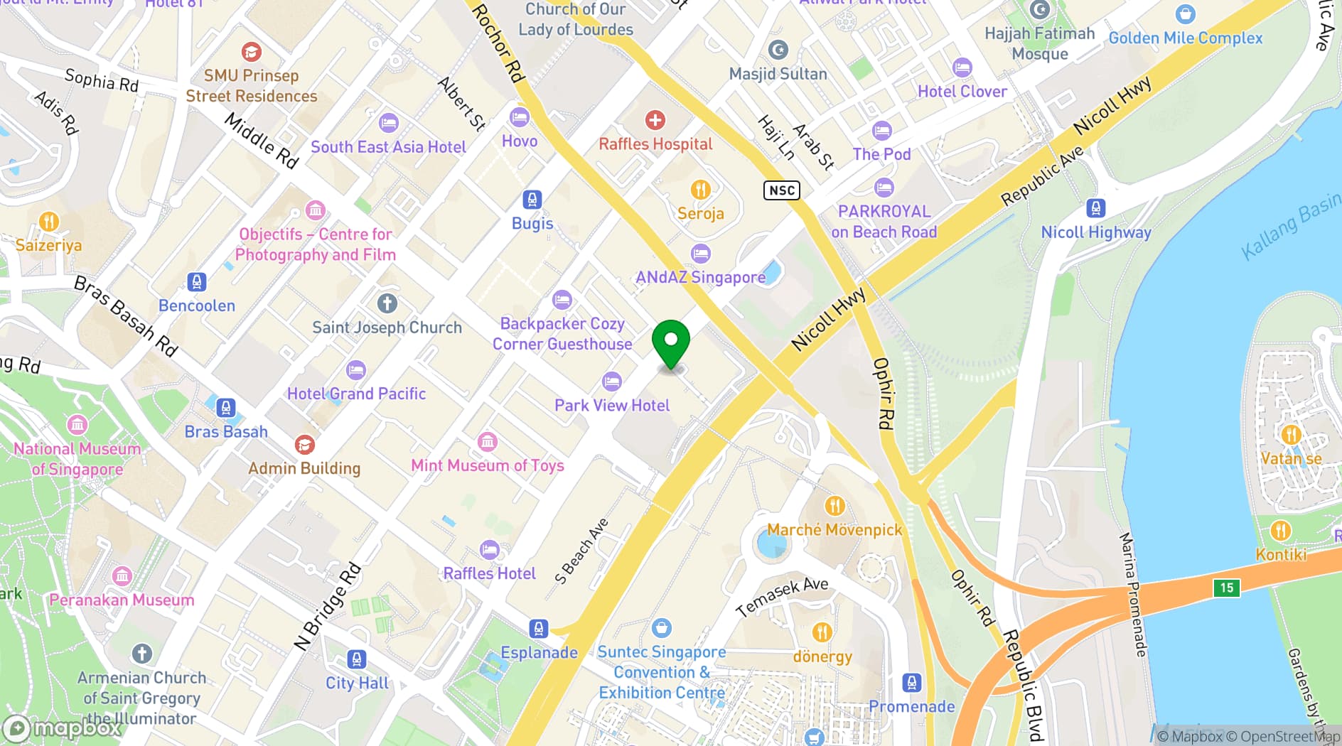 Map showing Flutes Restaurant