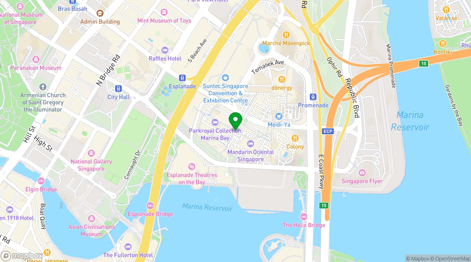 Map showing Palm Rooms