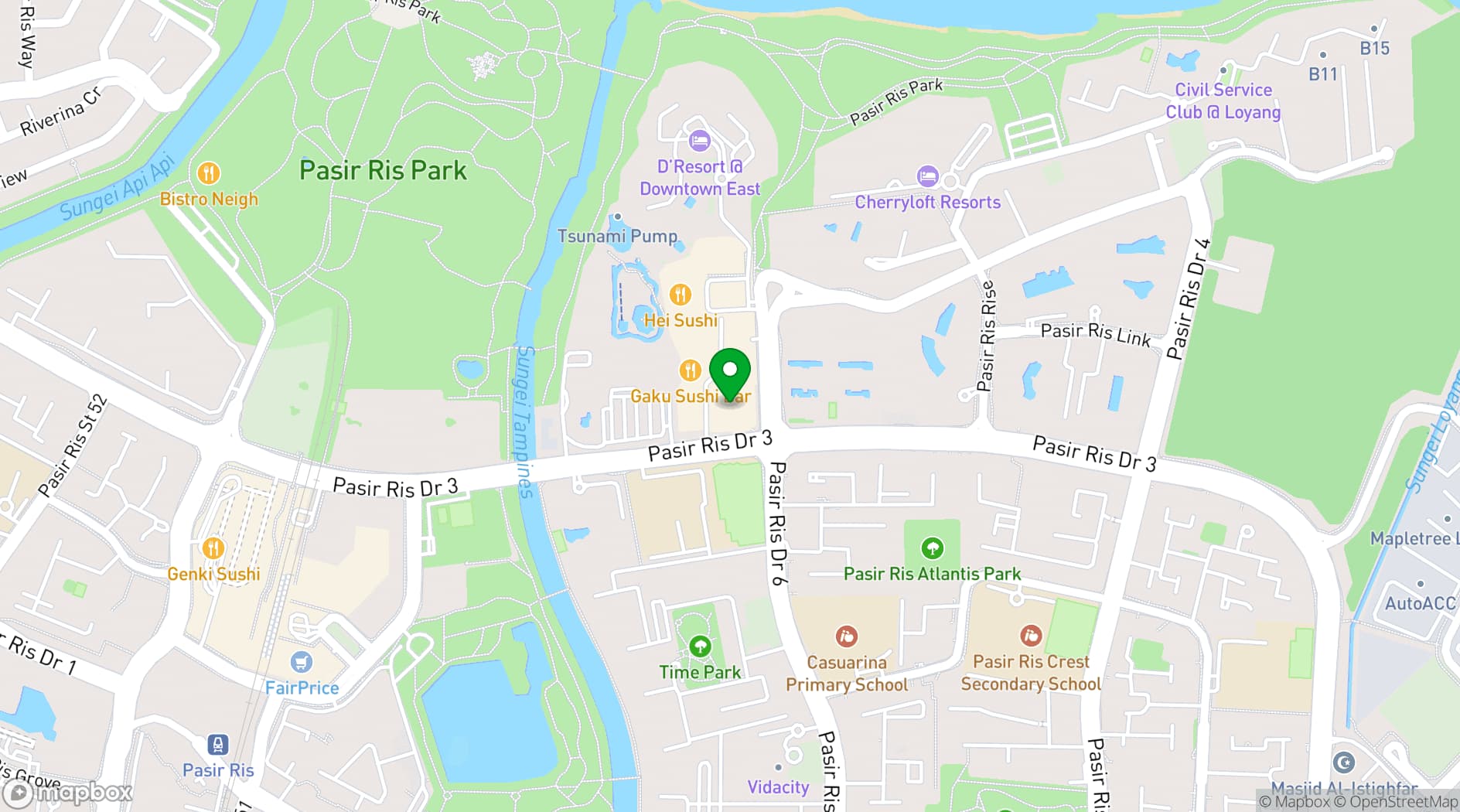 Map showing Downtown East