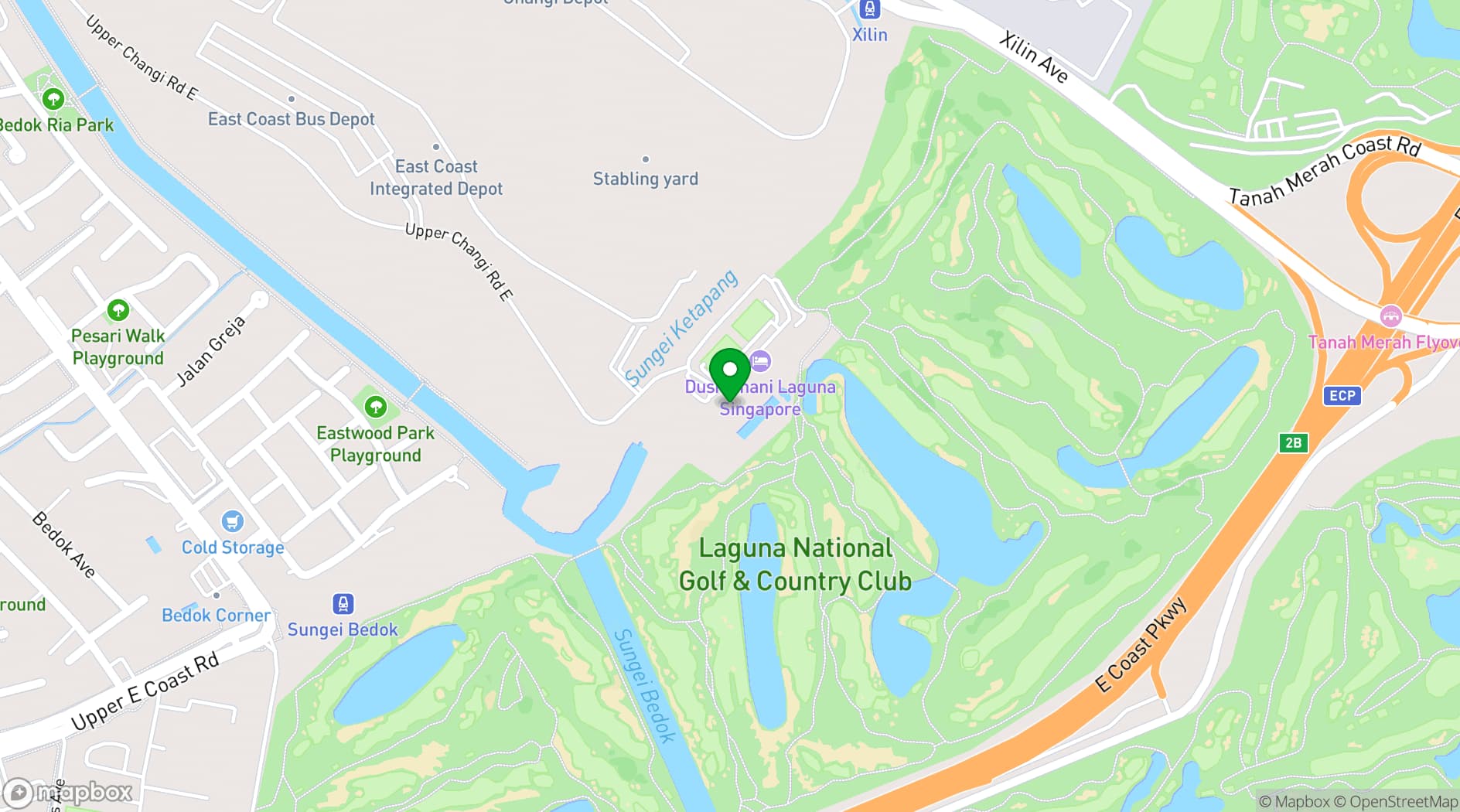 Map showing Dusit Thani Laguna Singapore