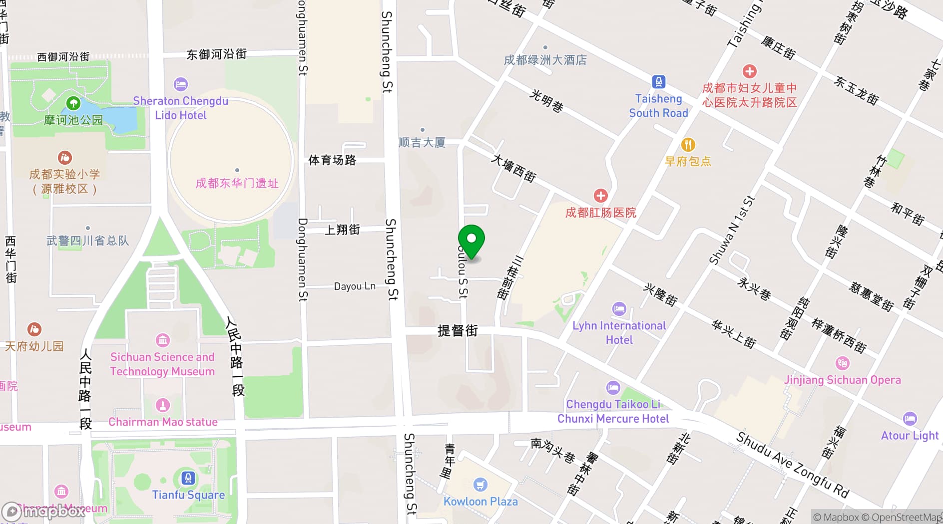 Map showing The Ritz-Carlton, Chengdu