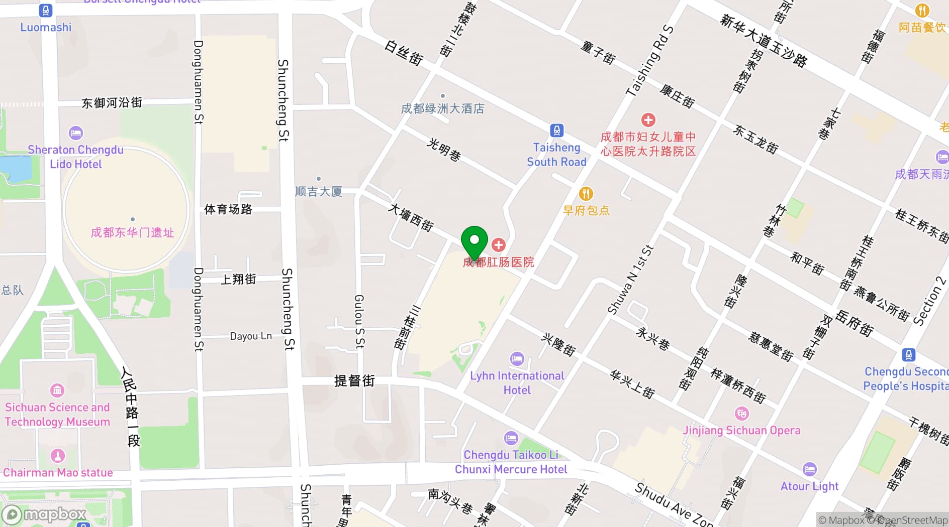 Map showing Xin Hua International Hotel
