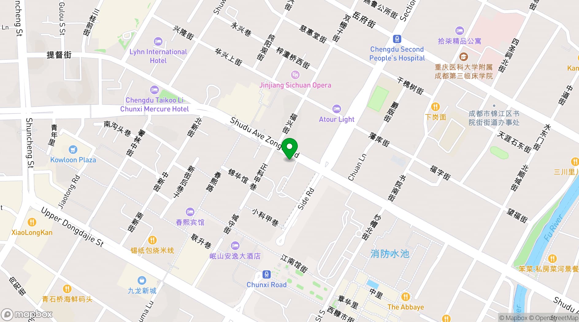 Map showing Crowne Plaza Chengdu City Center