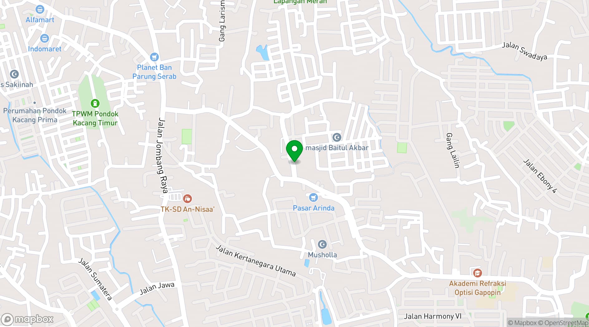 Map showing Bintaro Jaya Xchange Mall