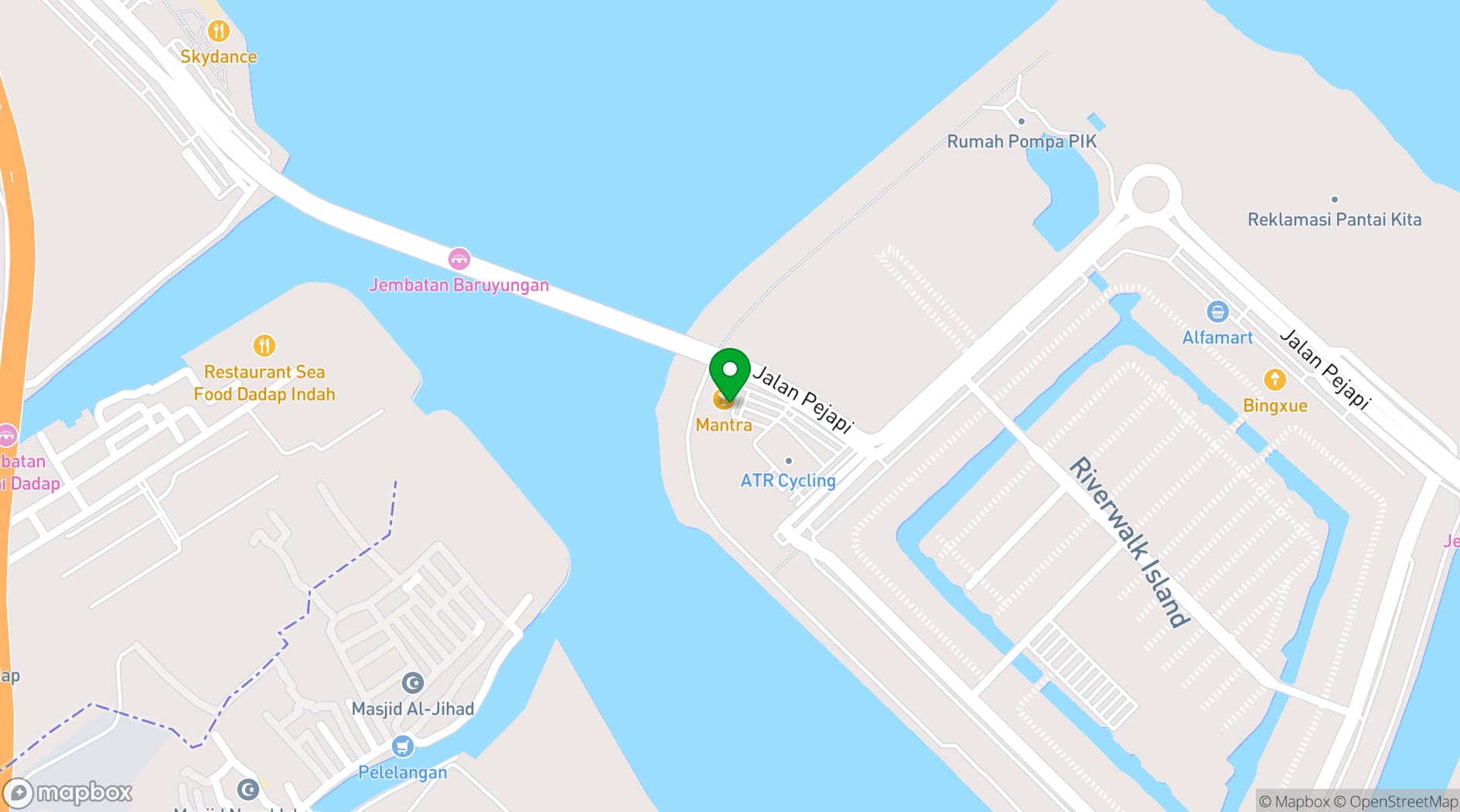 Map showing Mantra Jakarta