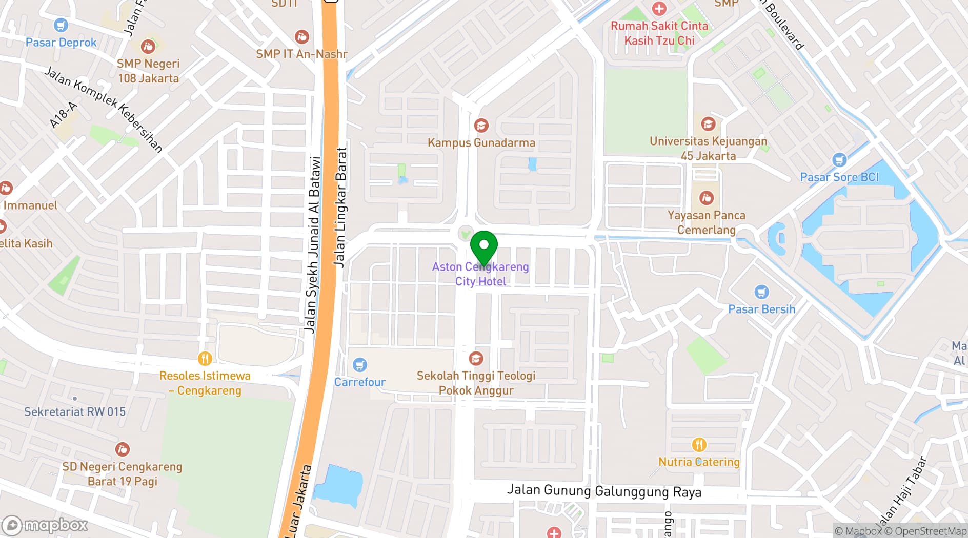 Map showing Royal Palm Hotel