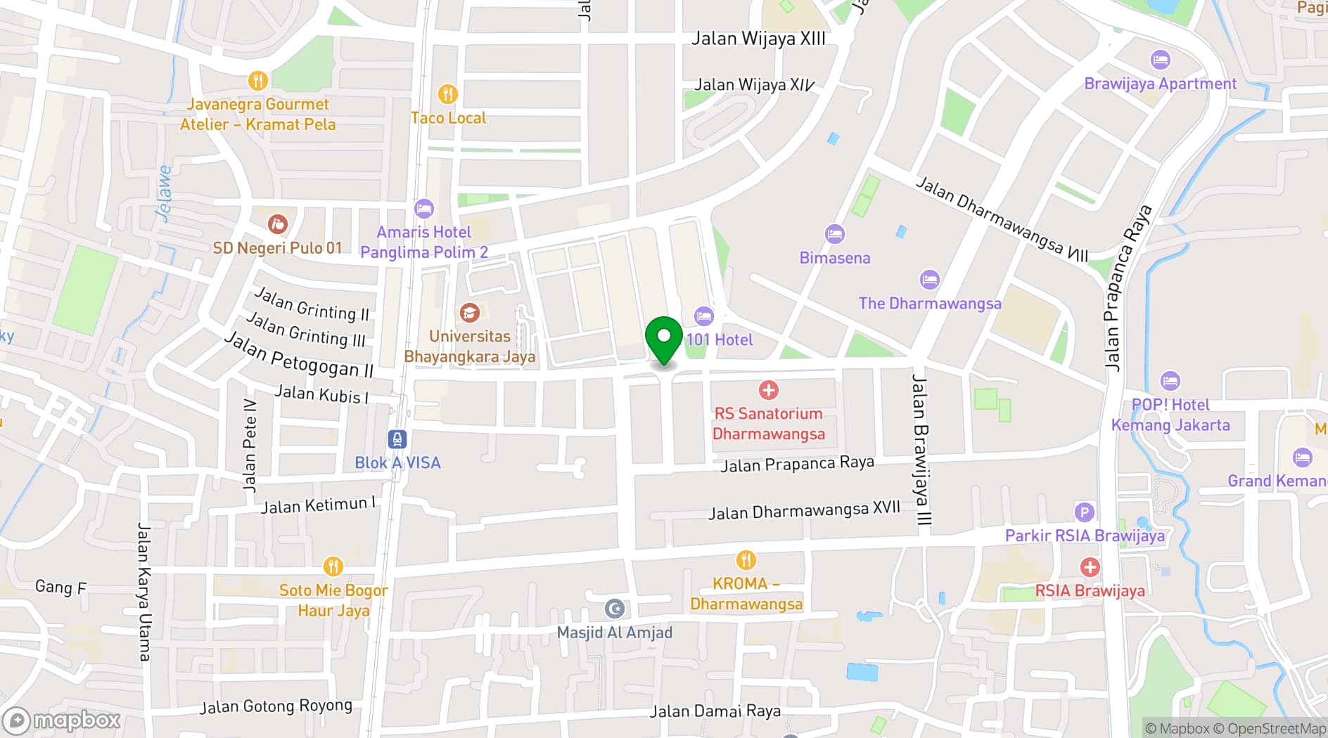 Map showing Sutasoma Hotel