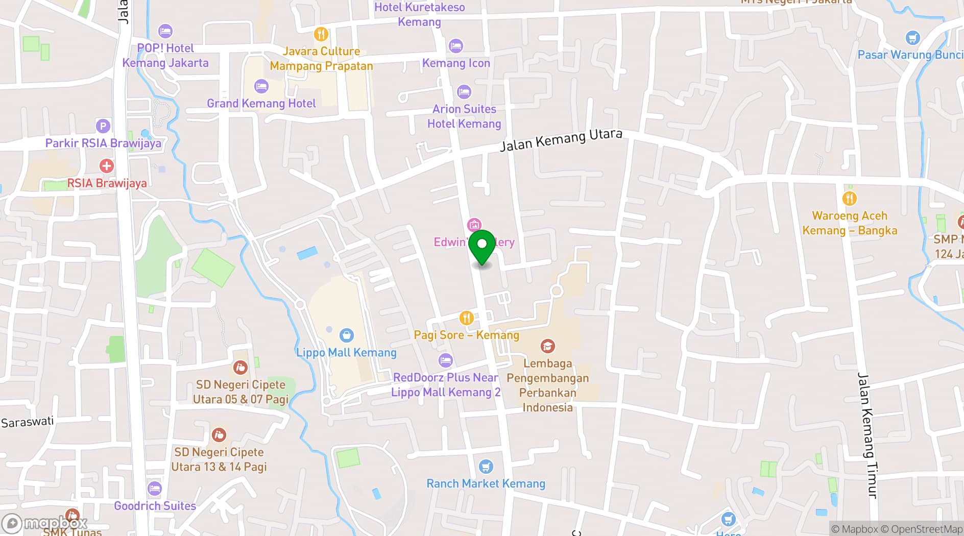 Map showing FJ Bistro & Deli