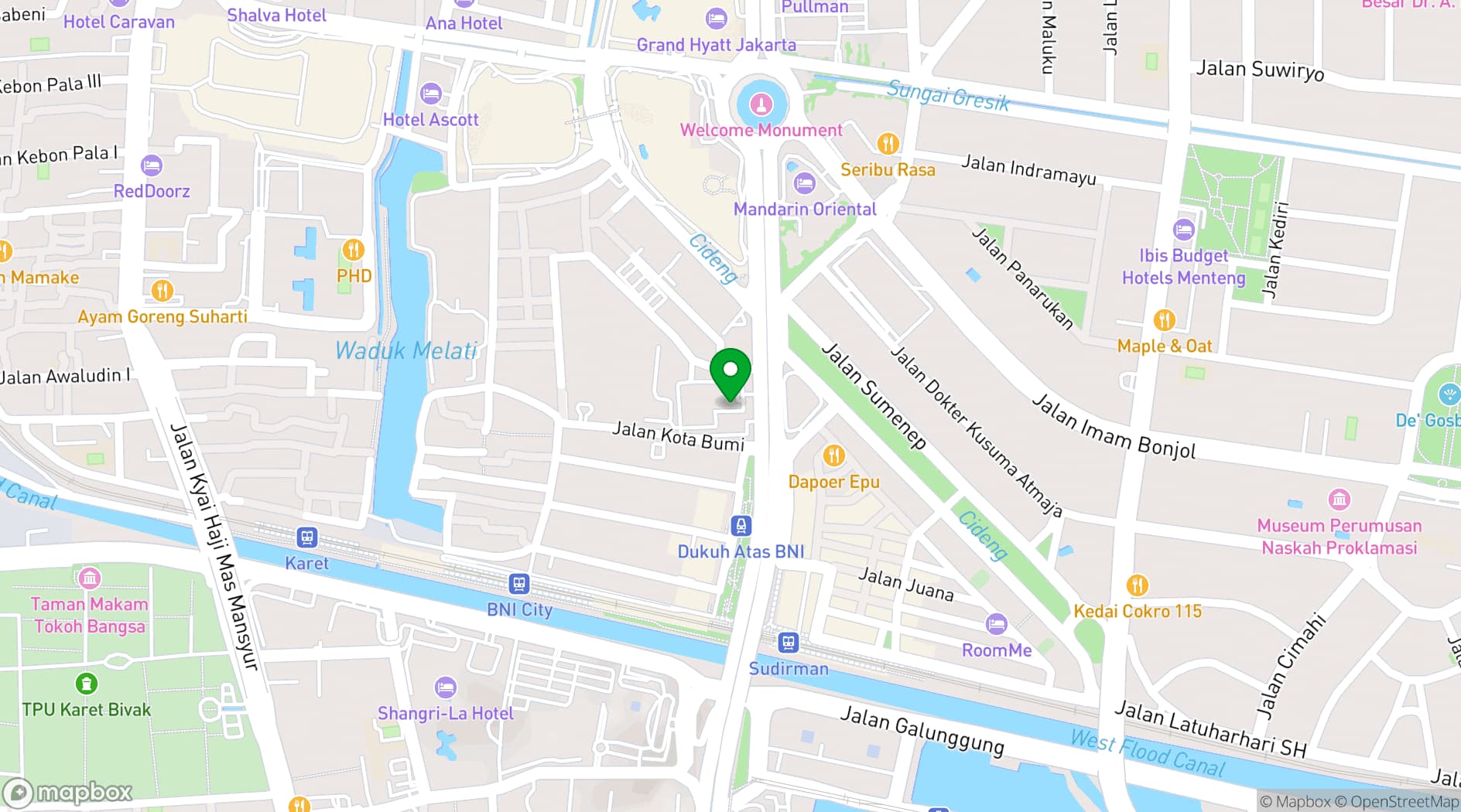 Map showing GoWork Event Space