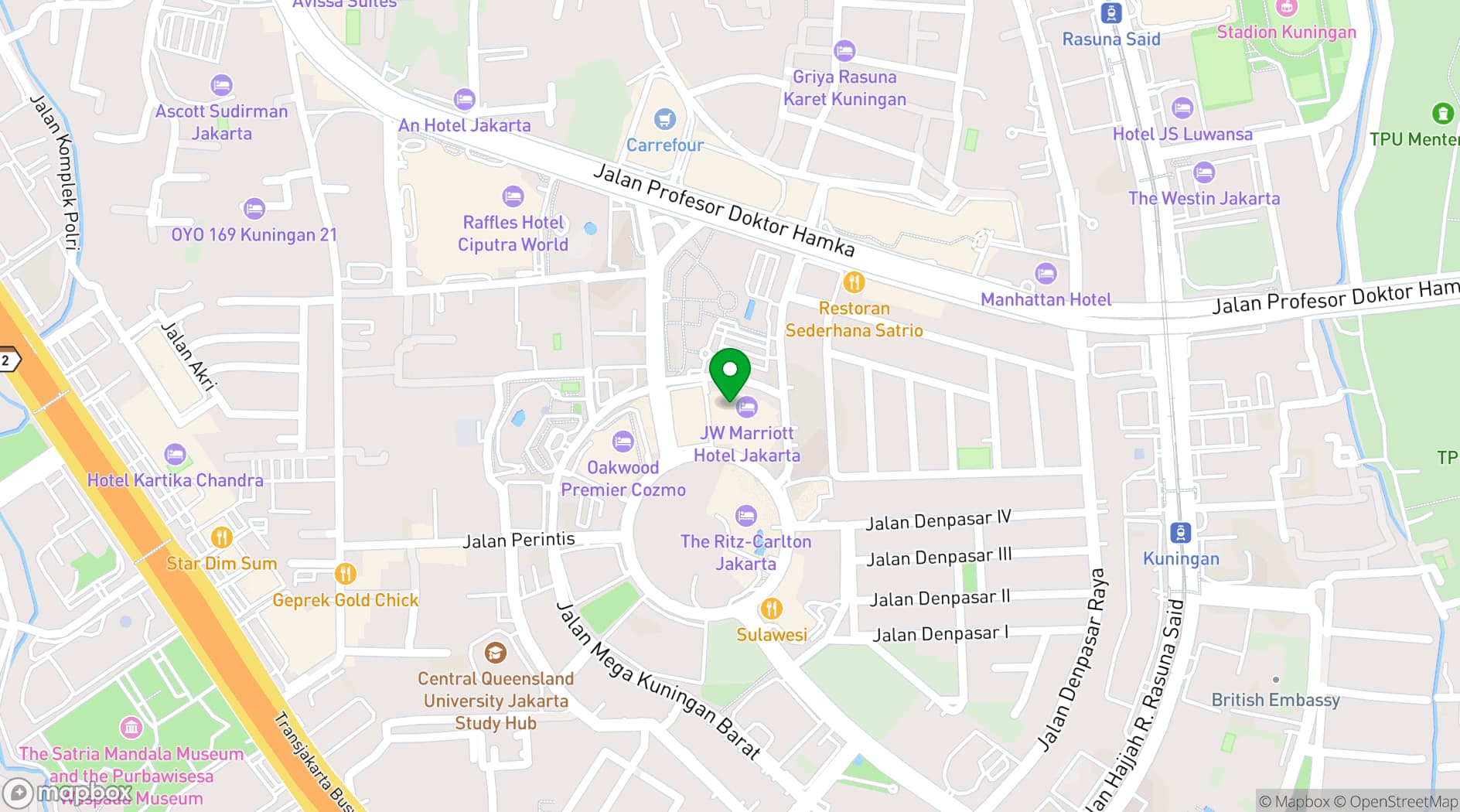 Map showing Sailendra - Hotel JW Marriott