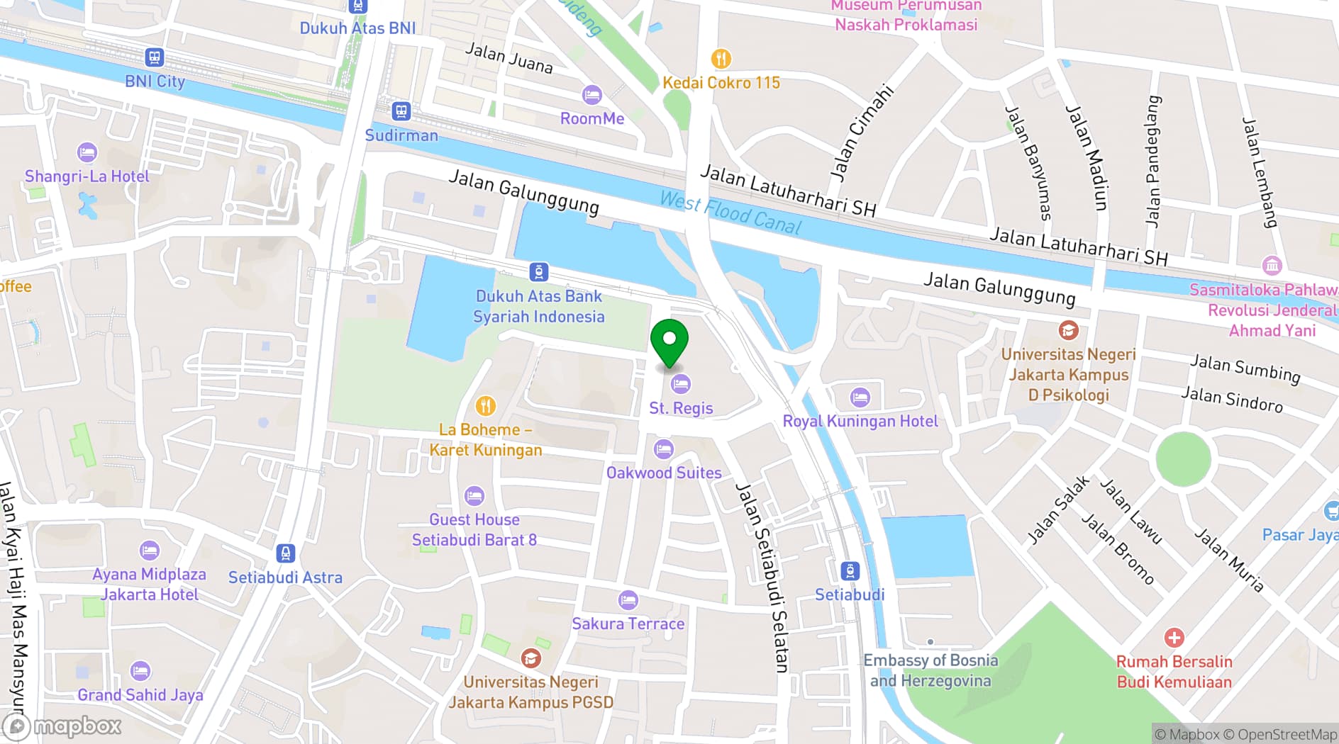 Map showing The St. Regis Jakarta