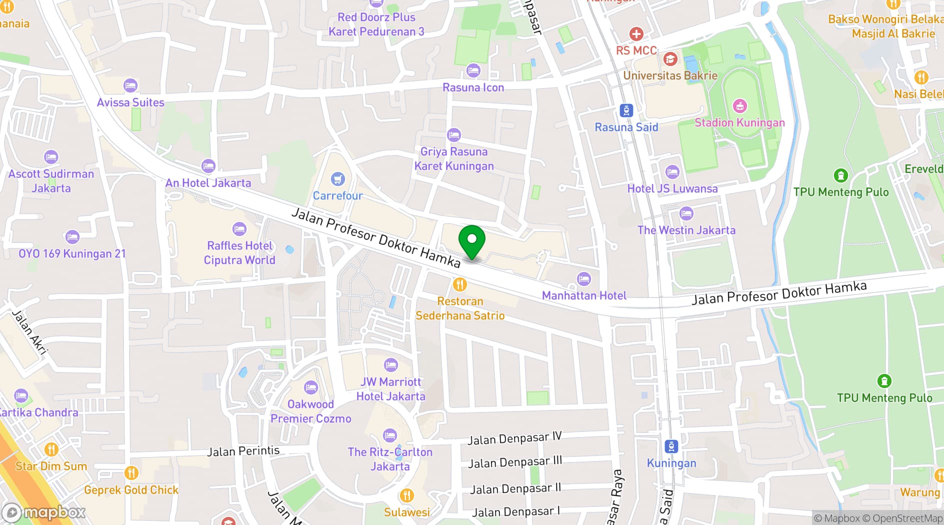 Map showing AXA Tower