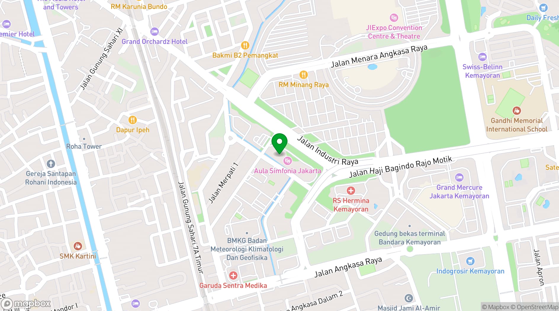 Map showing Aula Simfonia Jakarta