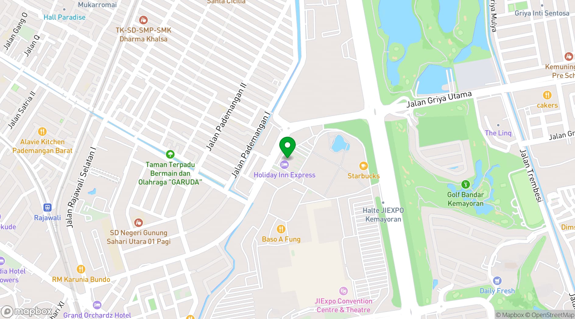 Map showing Jakarta International Expo