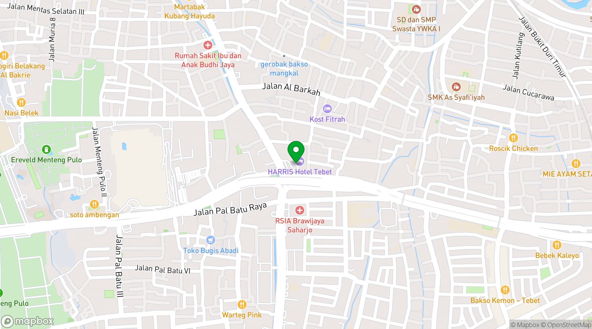 Map showing HARRIS Hotel Tebet