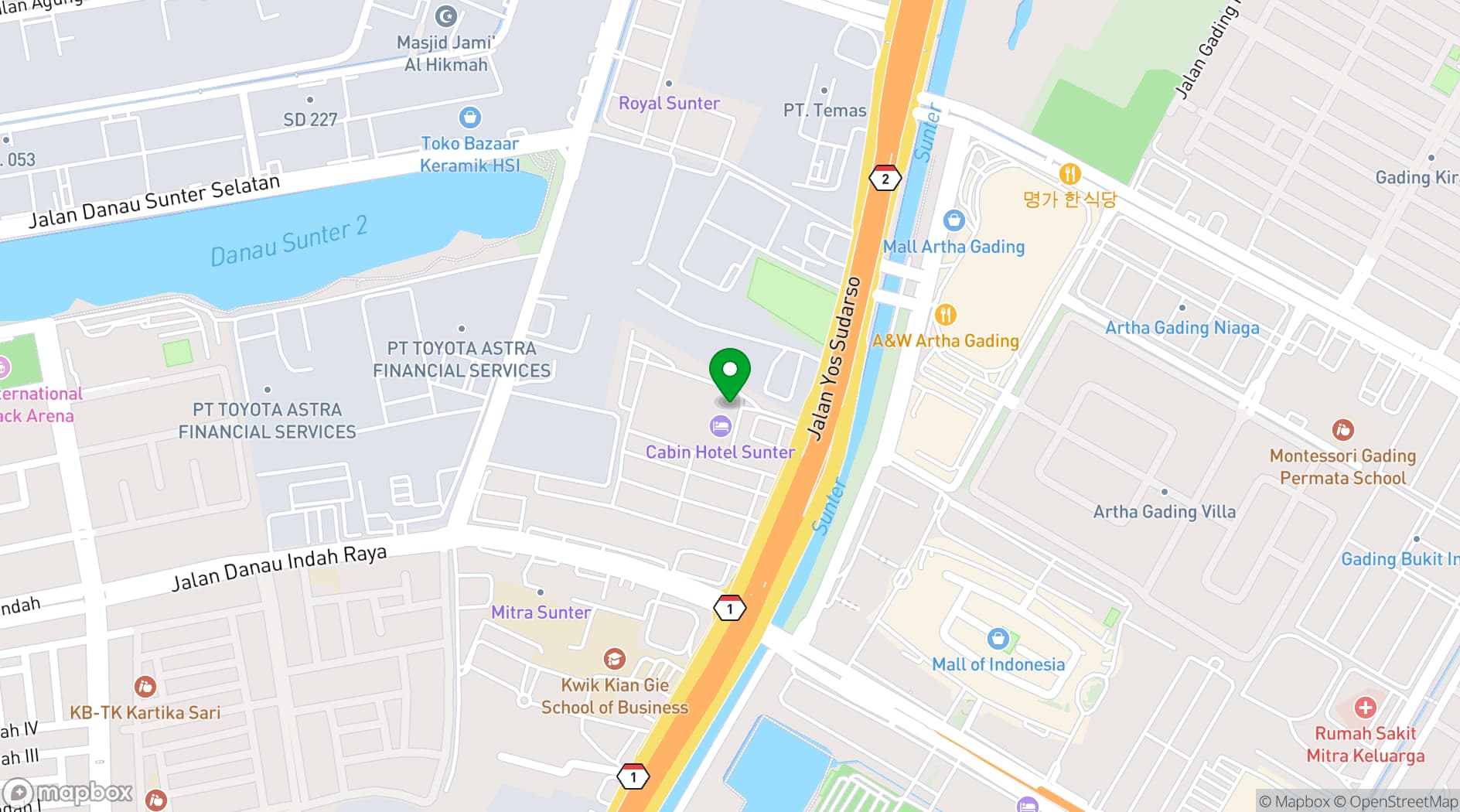 Map showing Grand Ballroom Arlyda