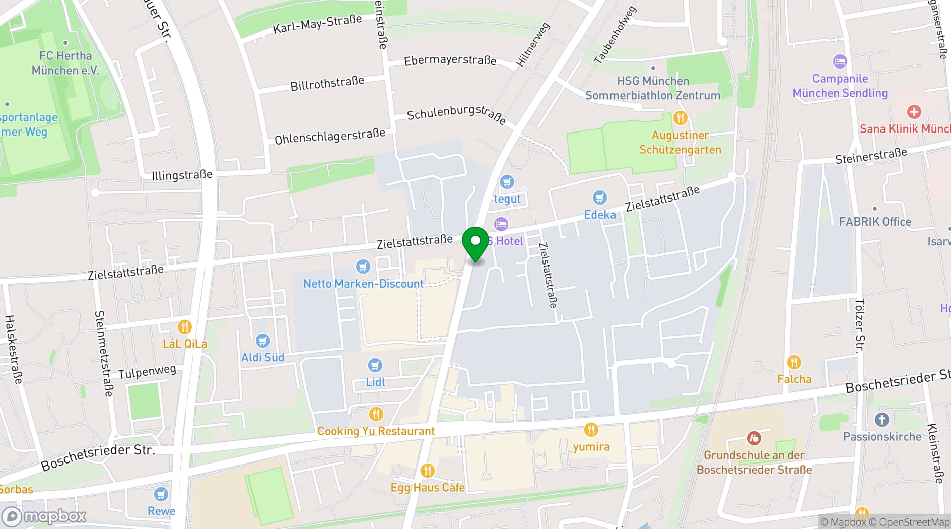 Map showing Leonardo Hotel Munich City South