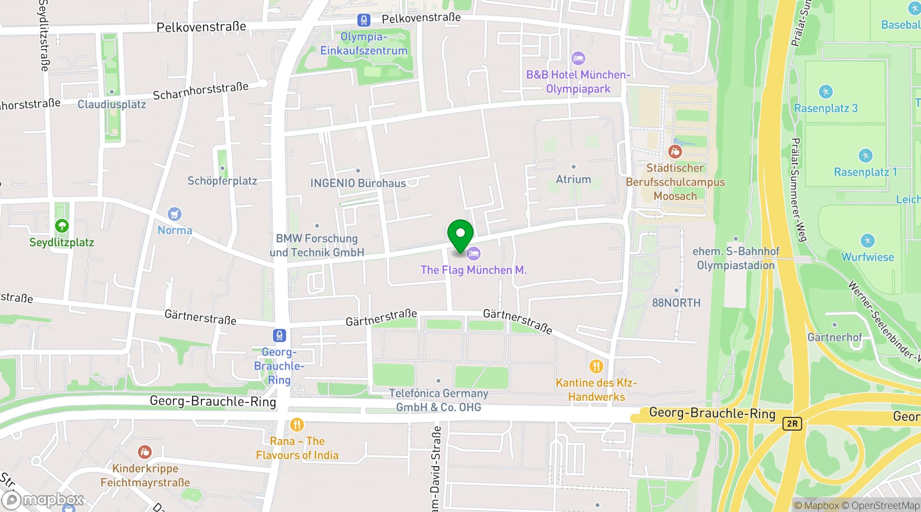 Map showing THE FLAG München M.