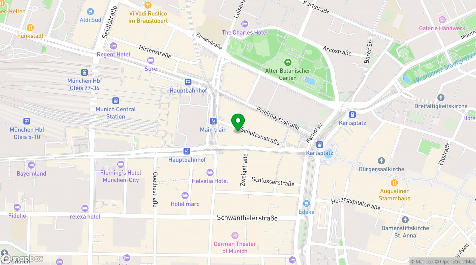 Map showing Hotel Excelsior by Geisel