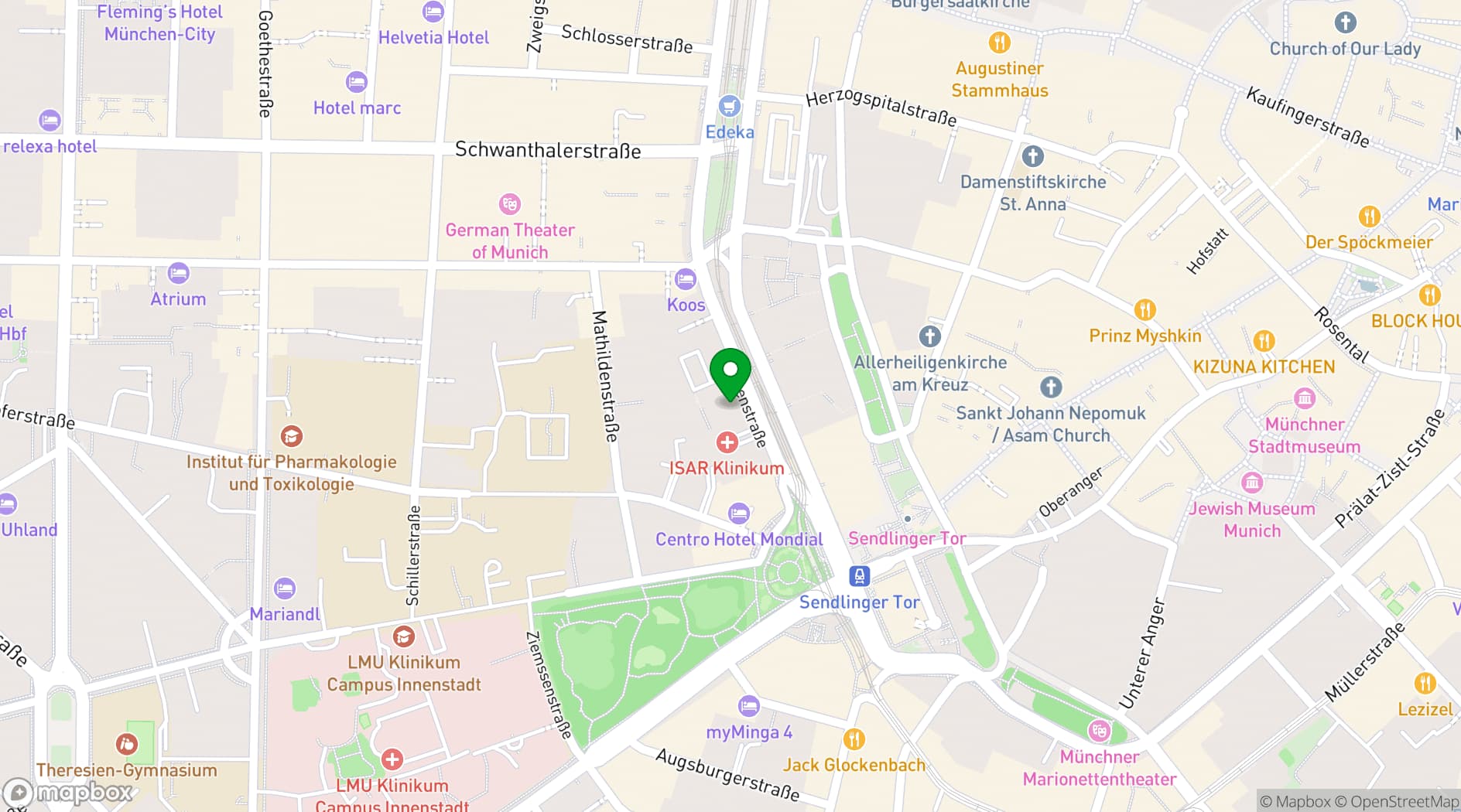 Map showing Isarpost Eventlocation