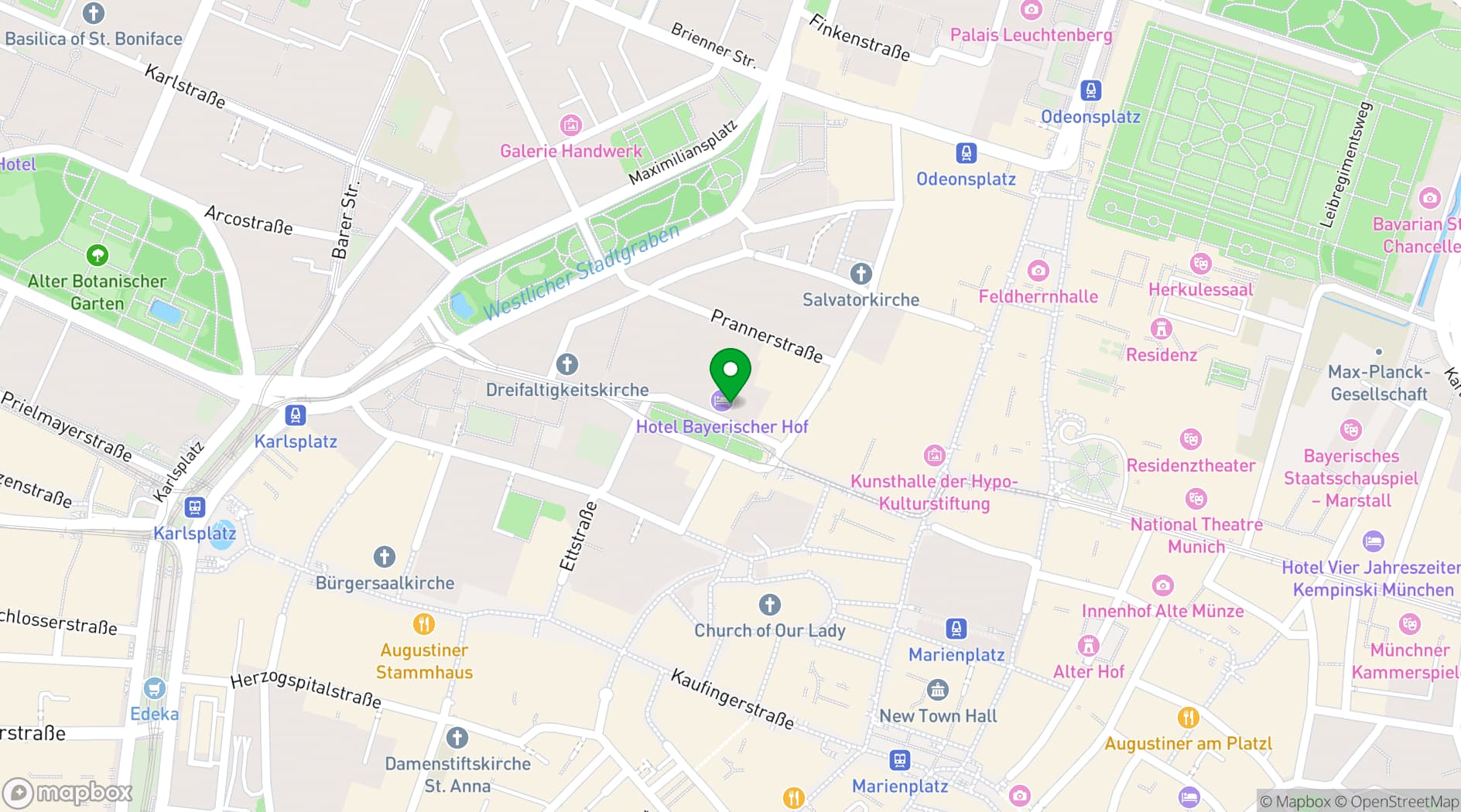 Map showing Dachgarten & Dachgarten Lounge