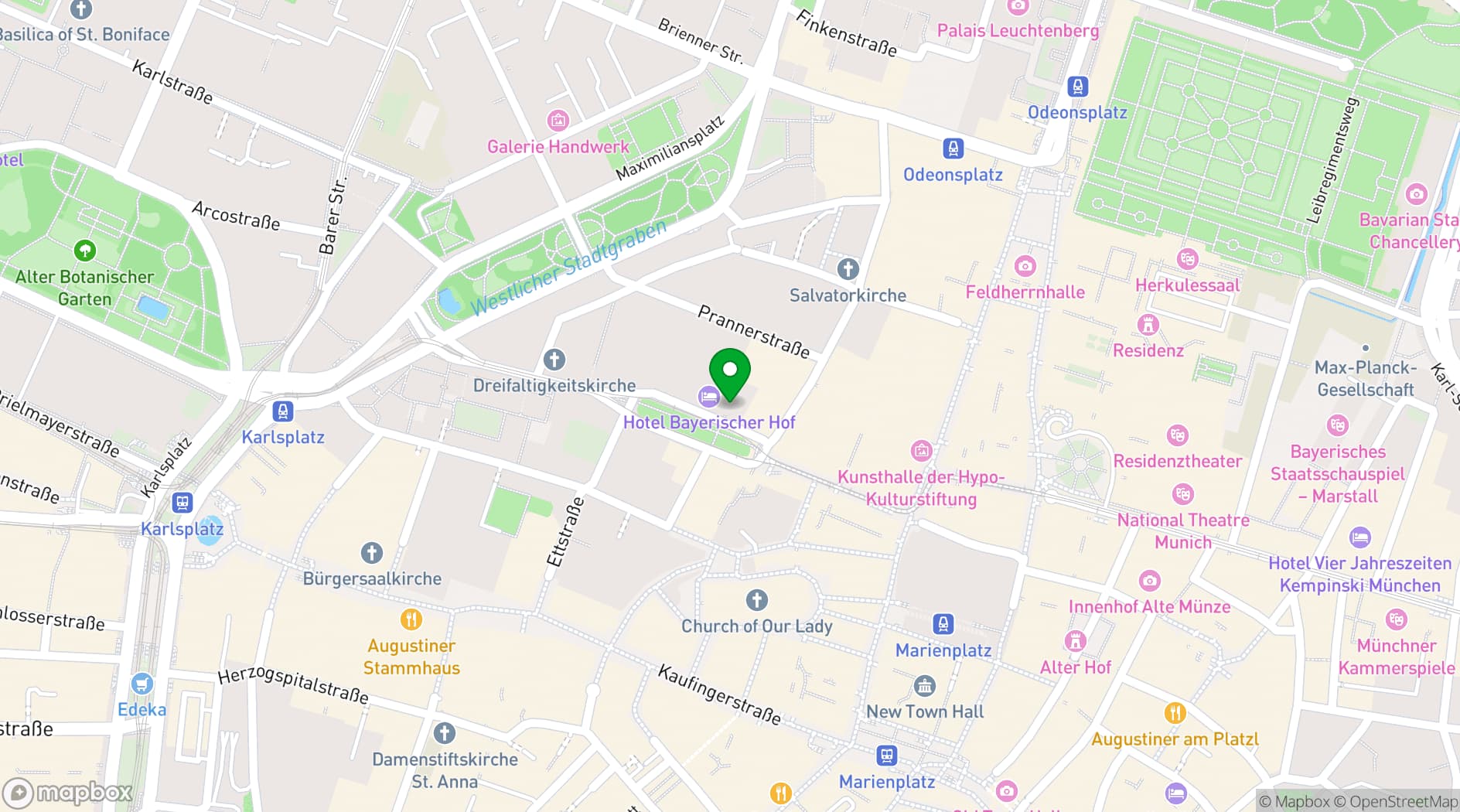 Map showing Palais Keller