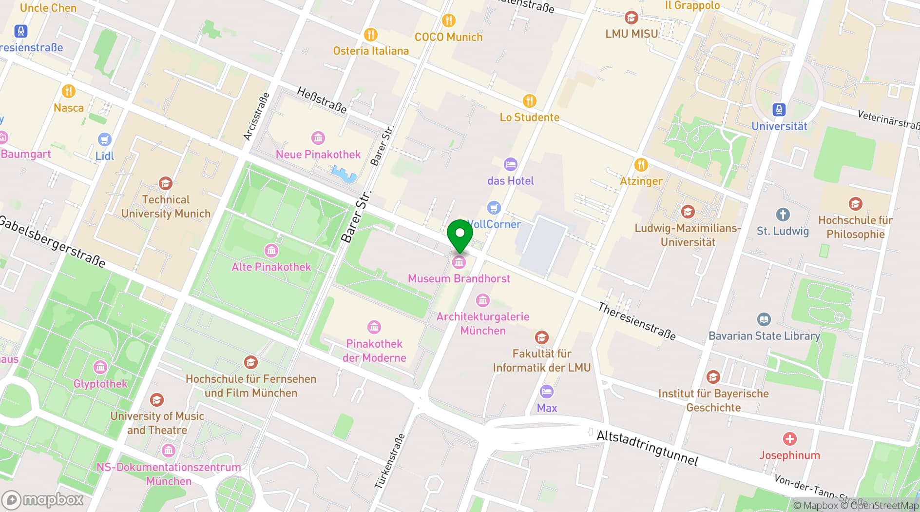 Map showing Museum Brandhorst