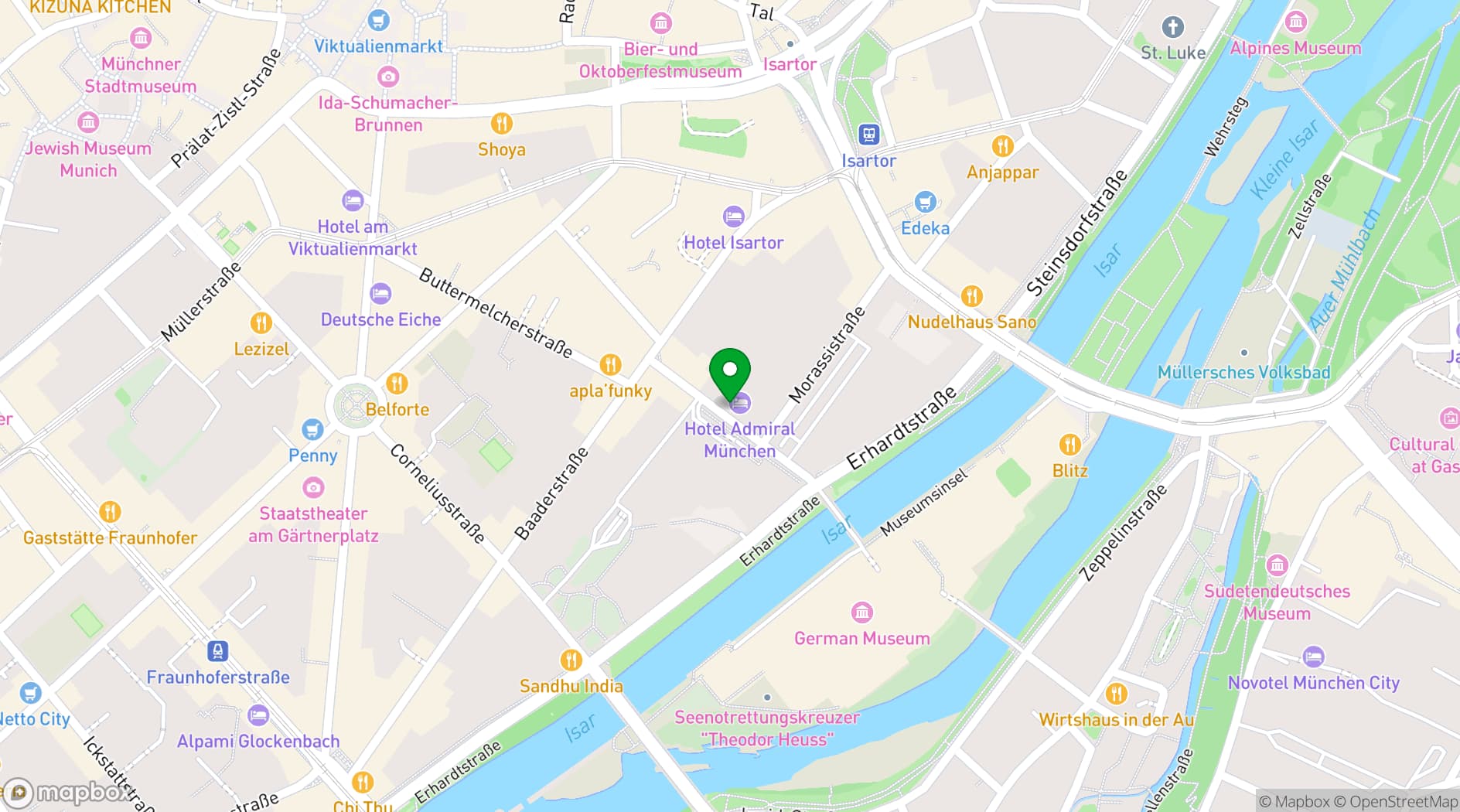 Map showing Hotel Admiral