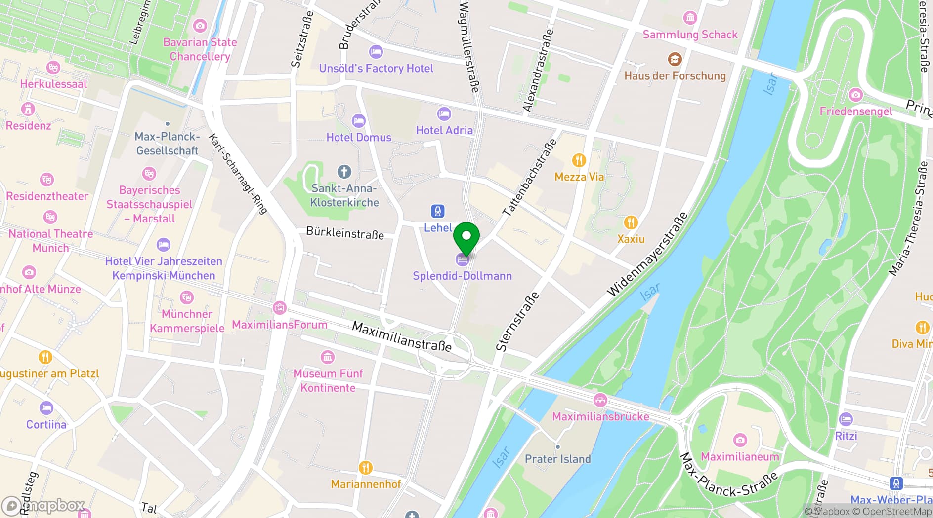 Map showing Hotel Splendid