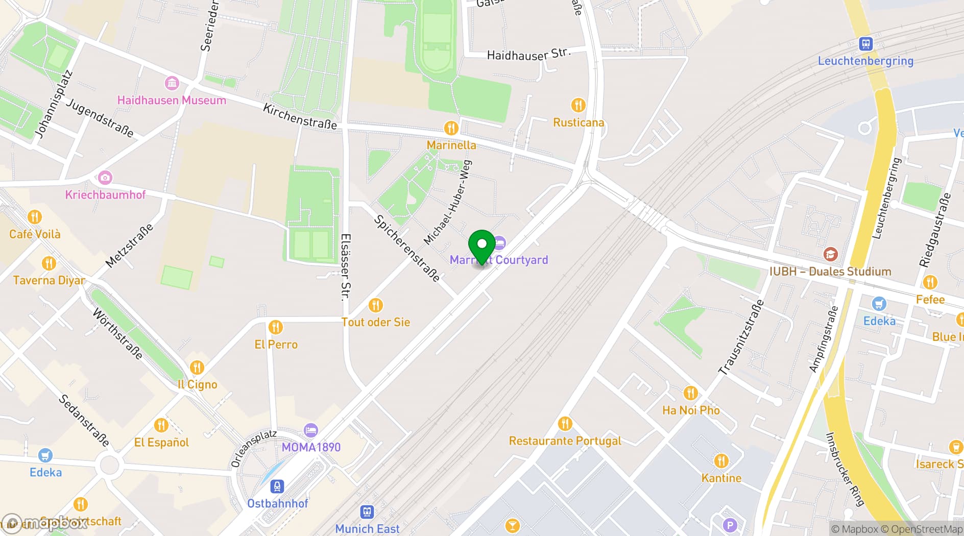 Map showing Residence Inn Munich City East