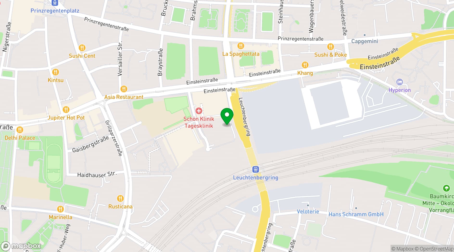 Map showing Holiday Inn Munich - Leuchtenbergring