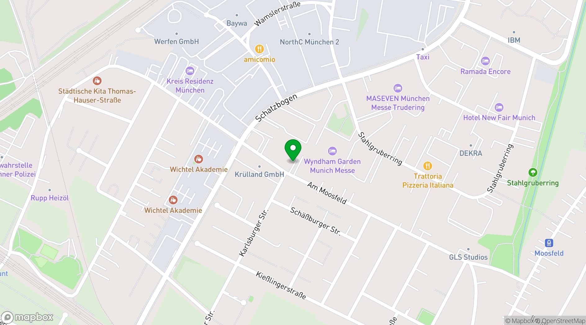 Map showing Hotel Am Moosfeld
